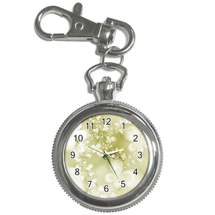 Olive Green With White Flowers Key Chain Watches