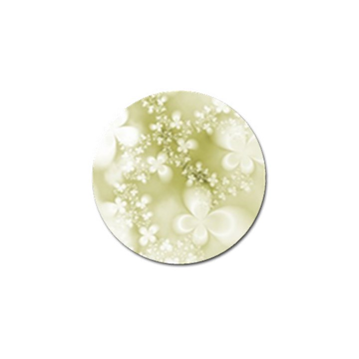 Olive Green With White Flowers Golf Ball Marker