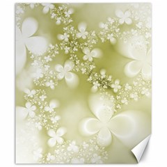 Olive Green With White Flowers Canvas 20  X 24  by SpinnyChairDesigns