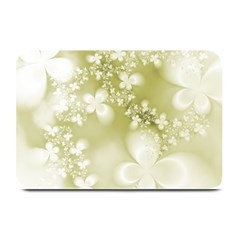 Olive Green With White Flowers Plate Mats by SpinnyChairDesigns