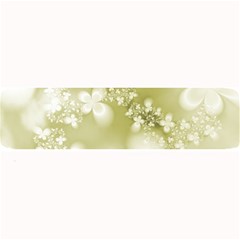 Olive Green With White Flowers Large Bar Mats by SpinnyChairDesigns