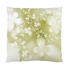 Olive Green With White Flowers Standard Cushion Case (two Sides) by SpinnyChairDesigns