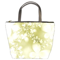 Olive Green With White Flowers Bucket Bag by SpinnyChairDesigns