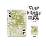 Olive Green With White Flowers Playing Cards 54 Designs (Mini) Front - Spade2