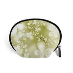 Olive Green With White Flowers Accessory Pouch (Small) Front