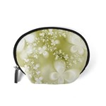 Olive Green With White Flowers Accessory Pouch (Small) Back