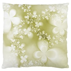 Olive Green With White Flowers Standard Flano Cushion Case (two Sides) by SpinnyChairDesigns