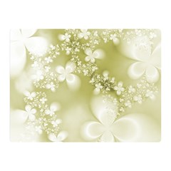 Olive Green With White Flowers Double Sided Flano Blanket (mini)  by SpinnyChairDesigns