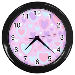 Unicorn Hearts Wall Clock (black) by MooMoosMumma