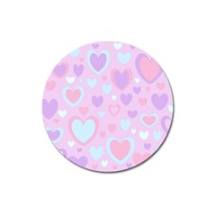 Unicorn Hearts Magnet 3  (round) by MooMoosMumma