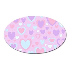 Unicorn Hearts Oval Magnet by MooMoosMumma