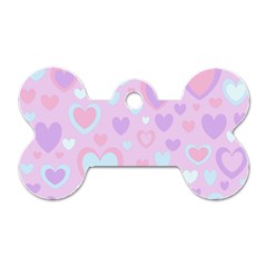 Unicorn Hearts Dog Tag Bone (one Side) by MooMoosMumma