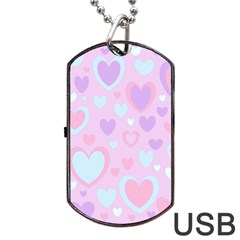 Unicorn Hearts Dog Tag Usb Flash (one Side)