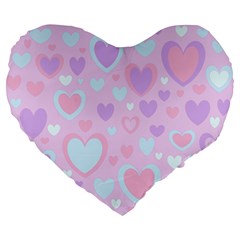 Unicorn Hearts Large 19  Premium Flano Heart Shape Cushions by MooMoosMumma