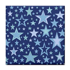 Stars Blue Tile Coaster by MooMoosMumma