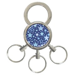 Stars Blue 3-ring Key Chain by MooMoosMumma