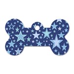 Stars Blue Dog Tag Bone (Two Sides) Front