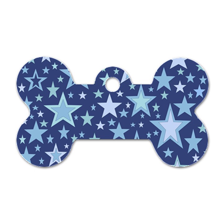 Stars Blue Dog Tag Bone (Two Sides)