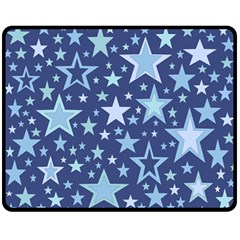 Stars Blue Double Sided Fleece Blanket (medium)  by MooMoosMumma