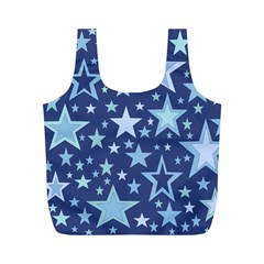 Stars Blue Full Print Recycle Bag (m) by MooMoosMumma