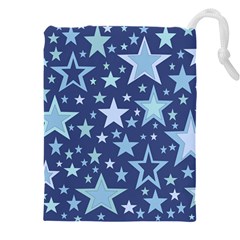 Stars Blue Drawstring Pouch (4xl) by MooMoosMumma