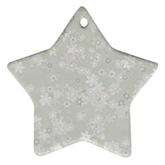 Ash Grey Floral Pattern Ornament (star) by SpinnyChairDesigns