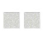 Ash Grey Floral Pattern Cufflinks (Square) Front(Pair)