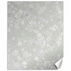 Ash Grey Floral Pattern Canvas 16  X 20  by SpinnyChairDesigns