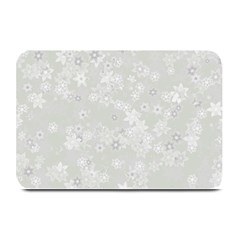 Ash Grey Floral Pattern Plate Mats by SpinnyChairDesigns