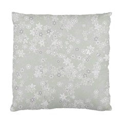 Ash Grey Floral Pattern Standard Cushion Case (two Sides) by SpinnyChairDesigns