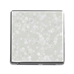 Ash Grey Floral Pattern Memory Card Reader (square 5 Slot) by SpinnyChairDesigns