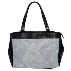 Ash Grey Floral Pattern Oversize Office Handbag by SpinnyChairDesigns