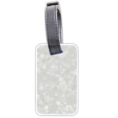 Ash Grey Floral Pattern Luggage Tag (one Side) by SpinnyChairDesigns