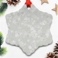 Ash Grey Floral Pattern Ornament (snowflake) by SpinnyChairDesigns