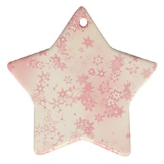 Baby Pink Floral Print Ornament (star) by SpinnyChairDesigns