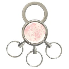 Baby Pink Floral Print 3-ring Key Chain by SpinnyChairDesigns