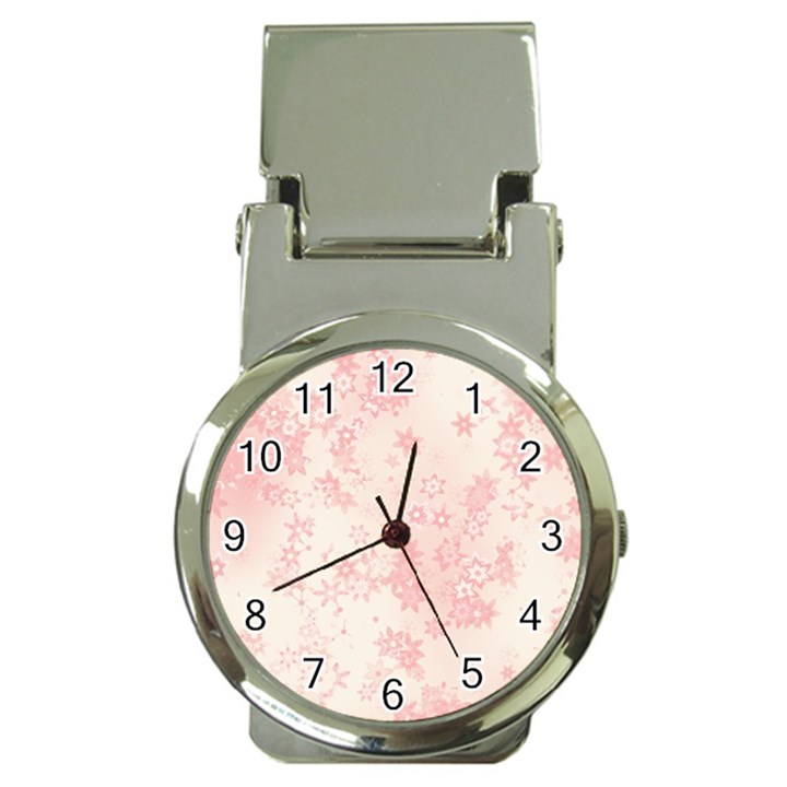 Baby Pink Floral Print Money Clip Watches