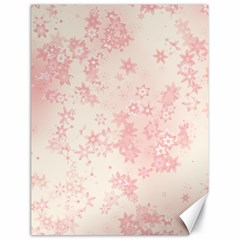 Baby Pink Floral Print Canvas 18  X 24  by SpinnyChairDesigns