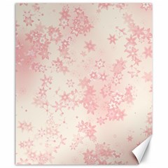 Baby Pink Floral Print Canvas 20  X 24  by SpinnyChairDesigns