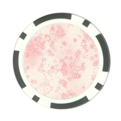 Baby Pink Floral Print Poker Chip Card Guard (10 Pack) by SpinnyChairDesigns