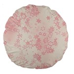 Baby Pink Floral Print Large 18  Premium Round Cushions Back