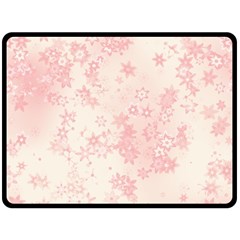 Baby Pink Floral Print Double Sided Fleece Blanket (large)  by SpinnyChairDesigns