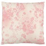 Baby Pink Floral Print Large Flano Cushion Case (Two Sides) Front