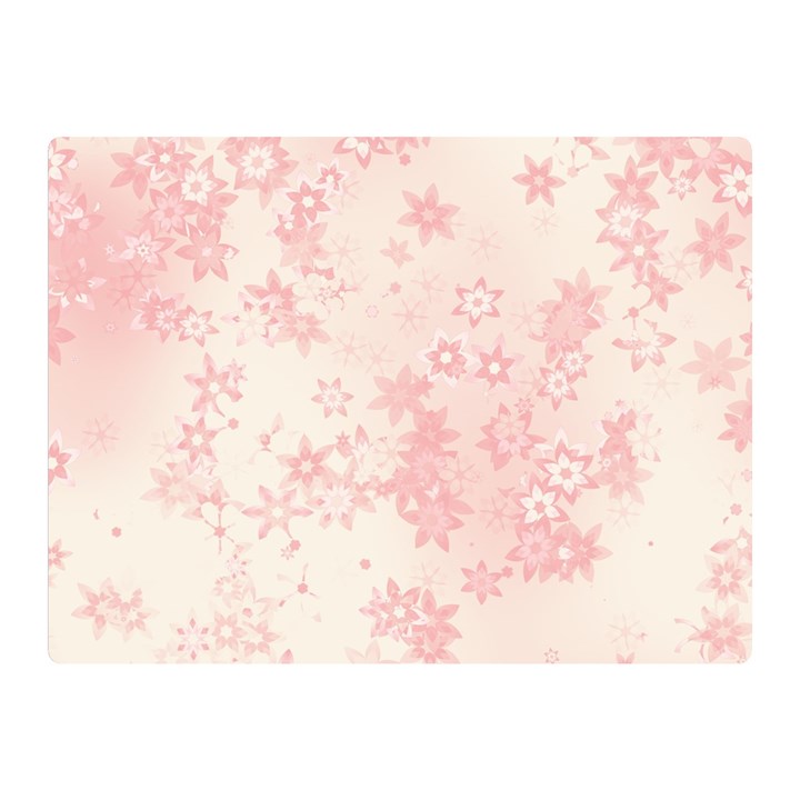 Baby Pink Floral Print Double Sided Flano Blanket (Mini) 