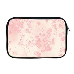 Baby Pink Floral Print Apple Macbook Pro 17  Zipper Case by SpinnyChairDesigns