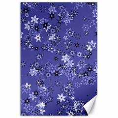 Slate Blue With White Flowers Canvas 20  X 30  by SpinnyChairDesigns