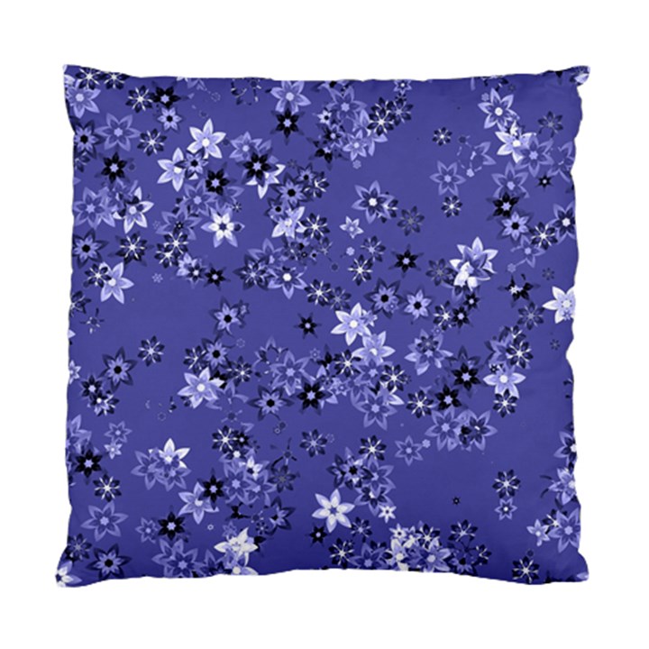 Slate Blue With White Flowers Standard Cushion Case (One Side)