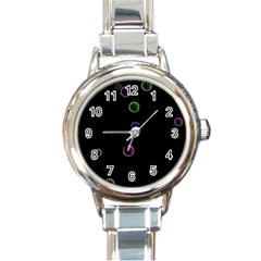 Bubble In Blavk Background Round Italian Charm Watch