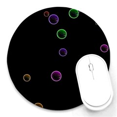 Bubble In Blavk Background Round Mousepads