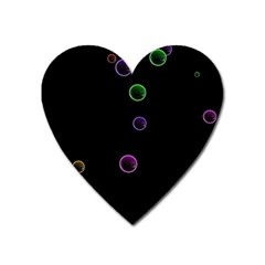 Bubble In Blavk Background Heart Magnet by Sabelacarlos